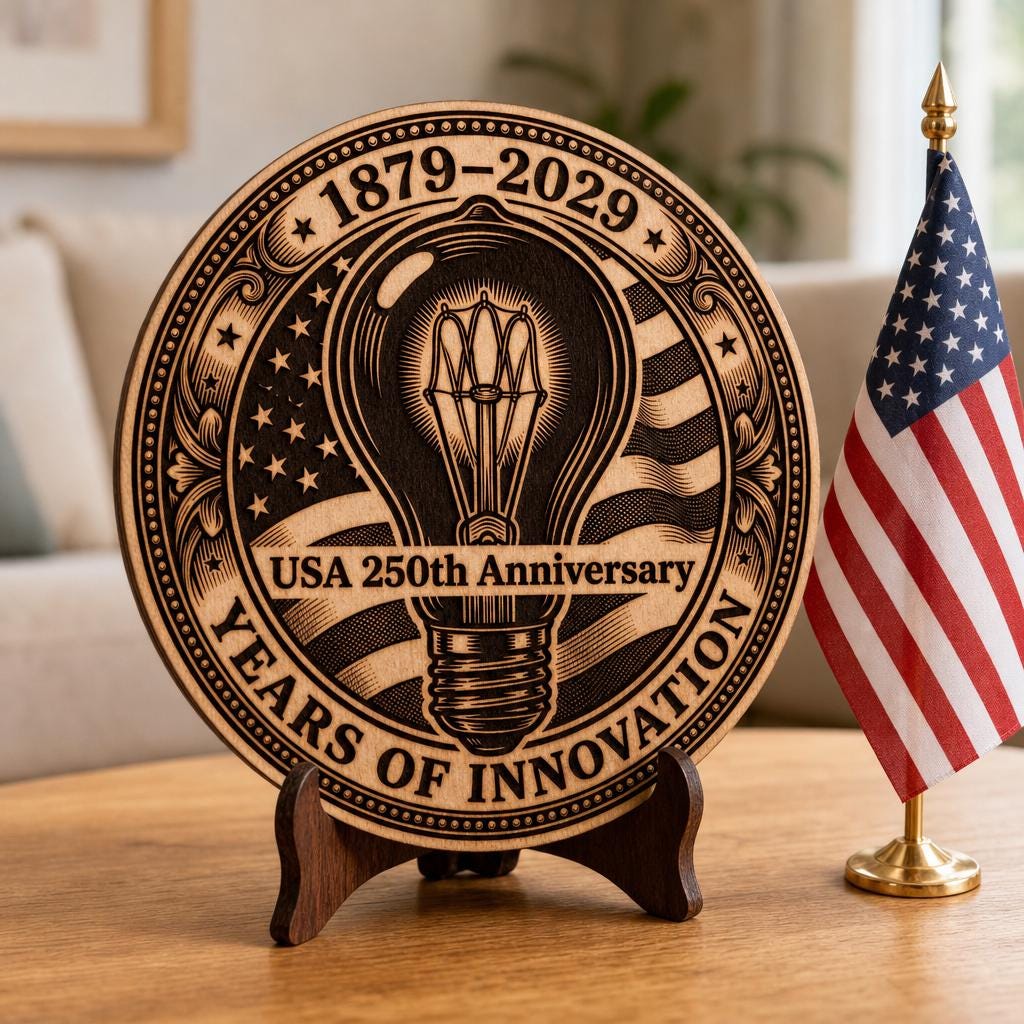 Pacchetto di incisione laser per il 250º anniversario, targa in legno americana patriottica - immagine 6