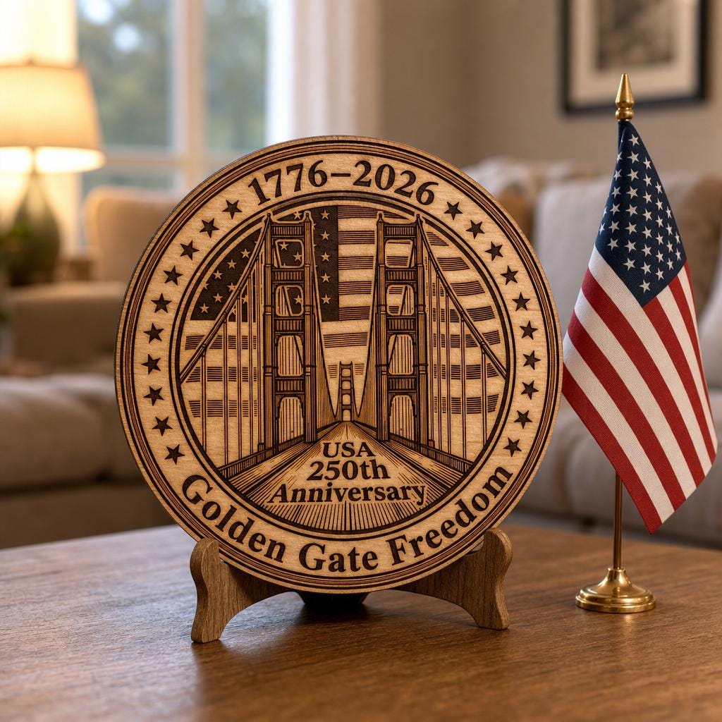 Pacchetto di incisione laser per il 250º anniversario, targa in legno americana patriottica - immagine 7