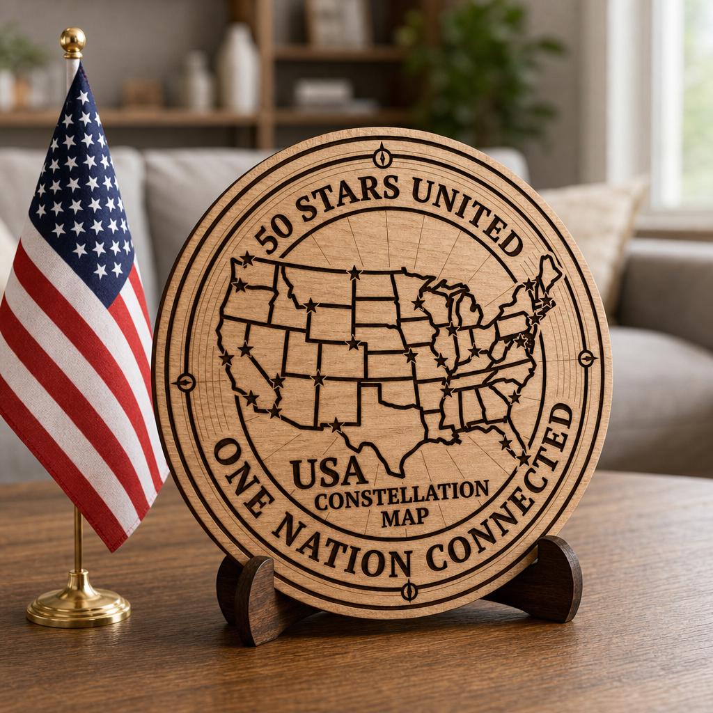 Design patriottico moderno per incisione laser del 250º anniversario, pacchetto di cartelli in legno USA - immagine 9
