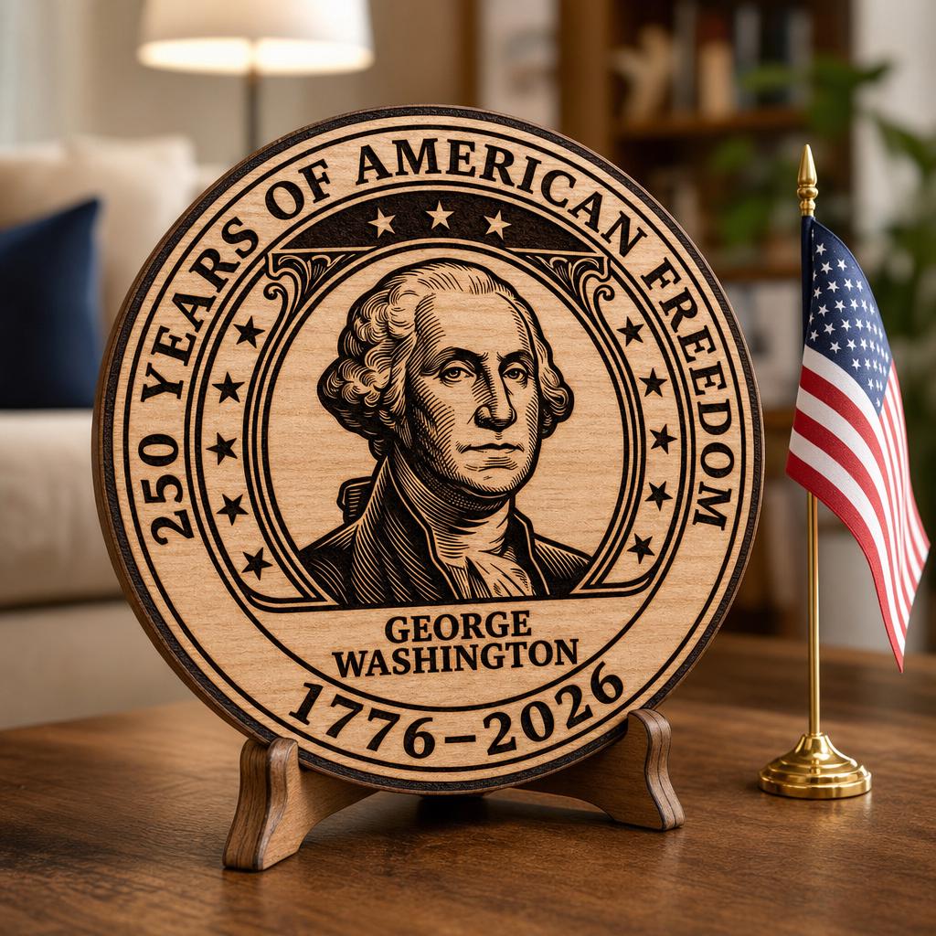 Pacchetto patriottico per il 250° anniversario, file per incisione laser per insegna in legno USA 1776 - immagine 2