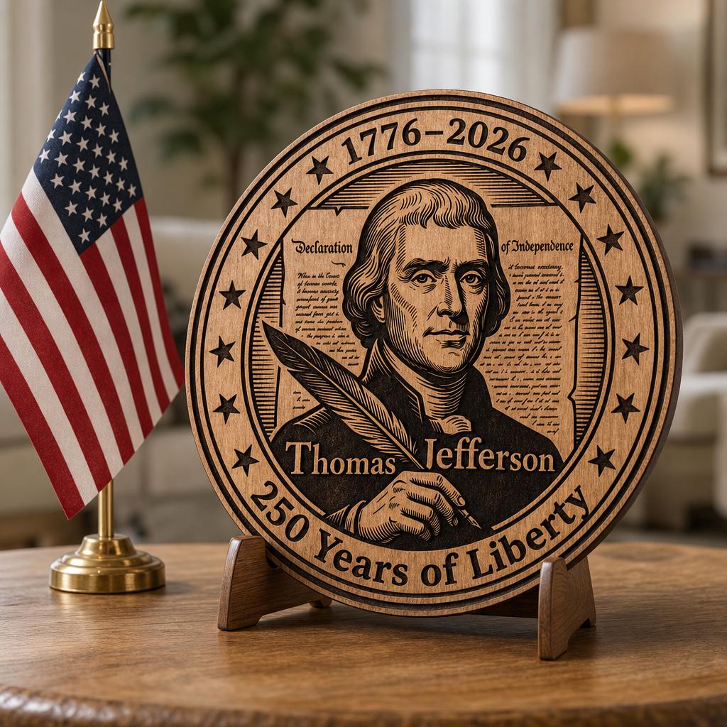 Pacchetto patriottico per il 250° anniversario, file per incisione laser per insegna in legno USA 1776 - immagine 3
