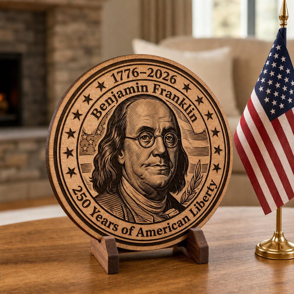 Pacchetto patriottico per il 250° anniversario, file per incisione laser per insegna in legno USA 1776 - immagine 4