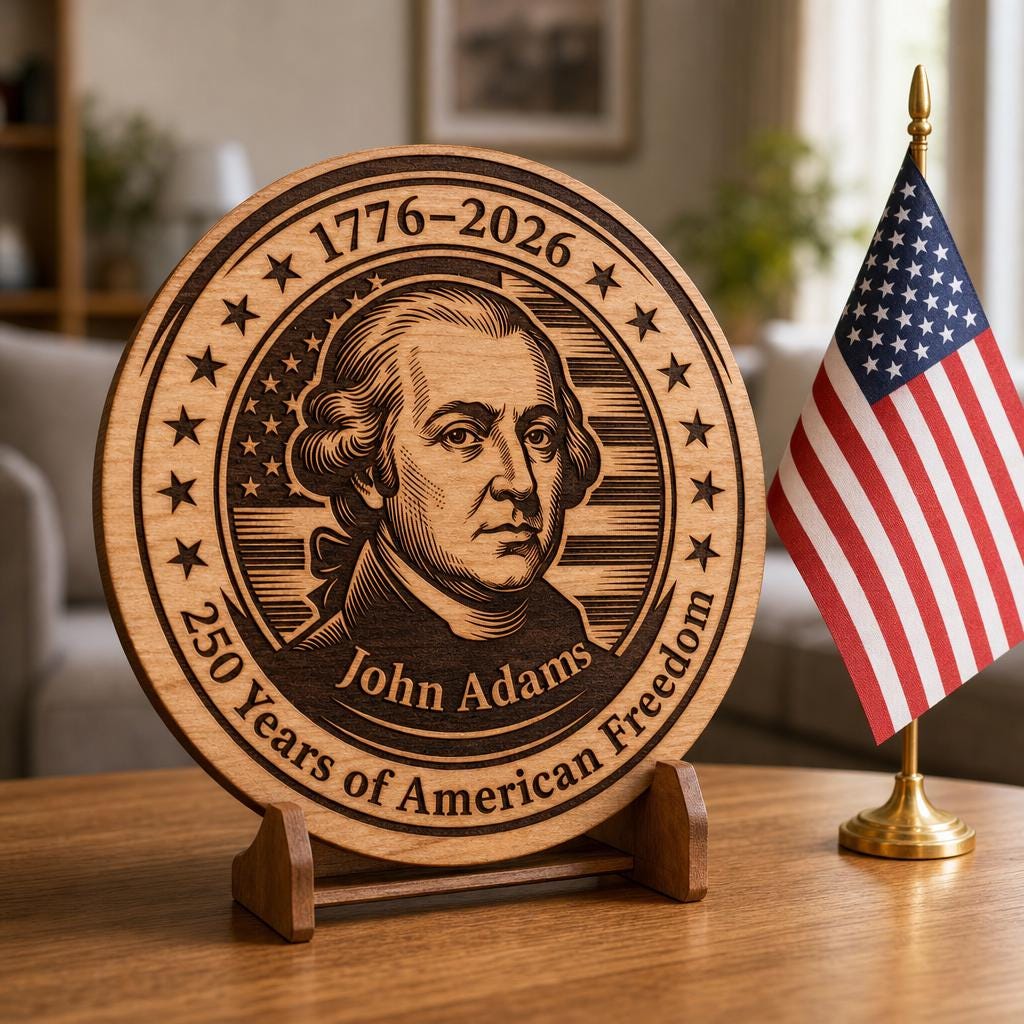 Pacchetto patriottico per il 250° anniversario, file per incisione laser per insegna in legno USA 1776 - immagine 5