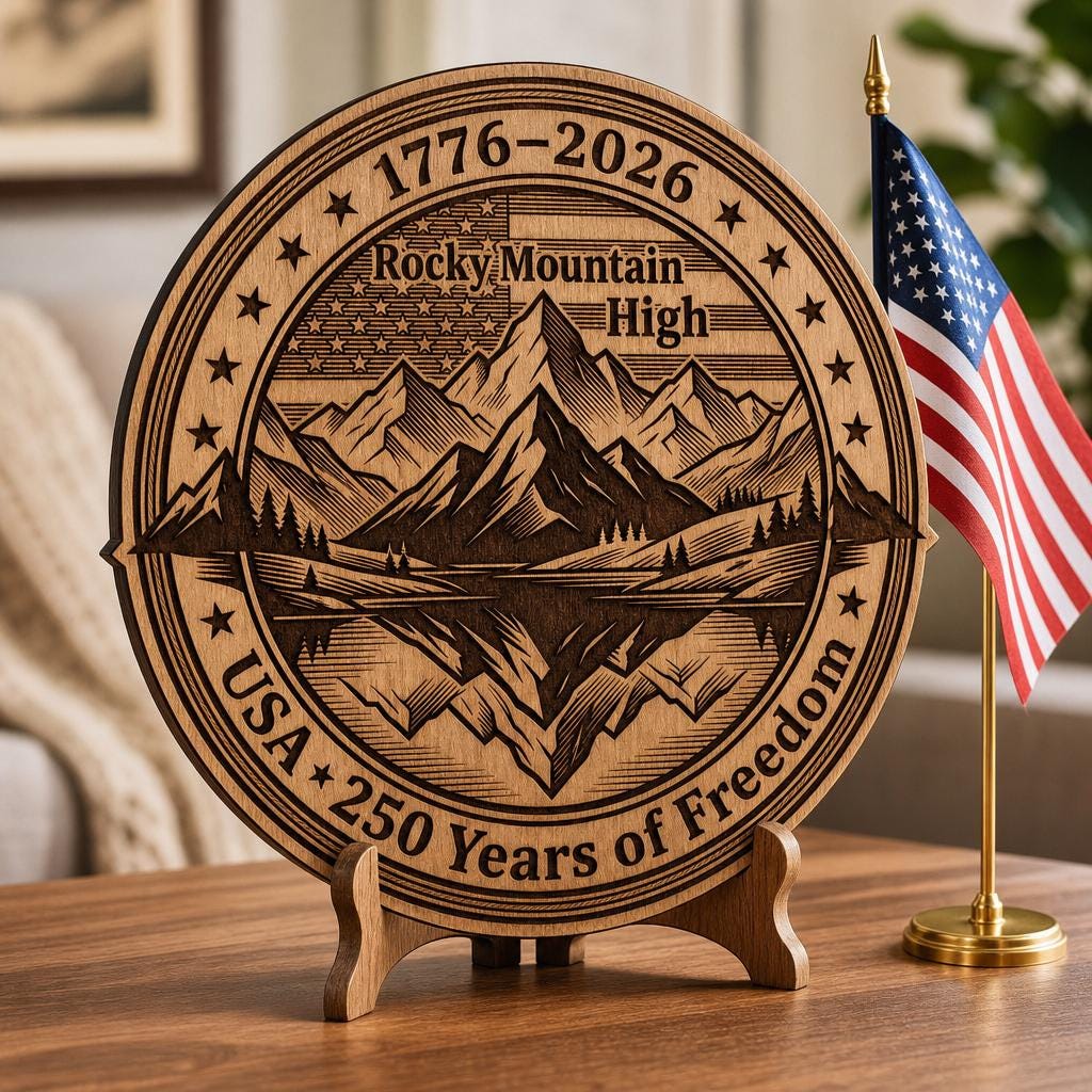 Paquete de letreros de madera patrióticos del 250.º aniversario, grabados de paisajes estadounidenses - Imagen 3