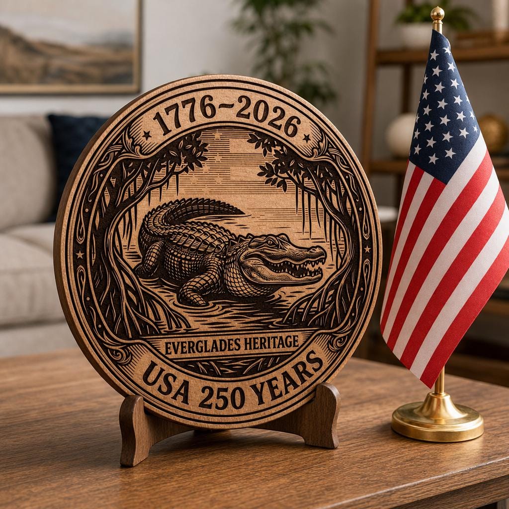 Paquete de letreros de madera patrióticos del 250.º aniversario, grabados de paisajes estadounidenses - Imagen 7