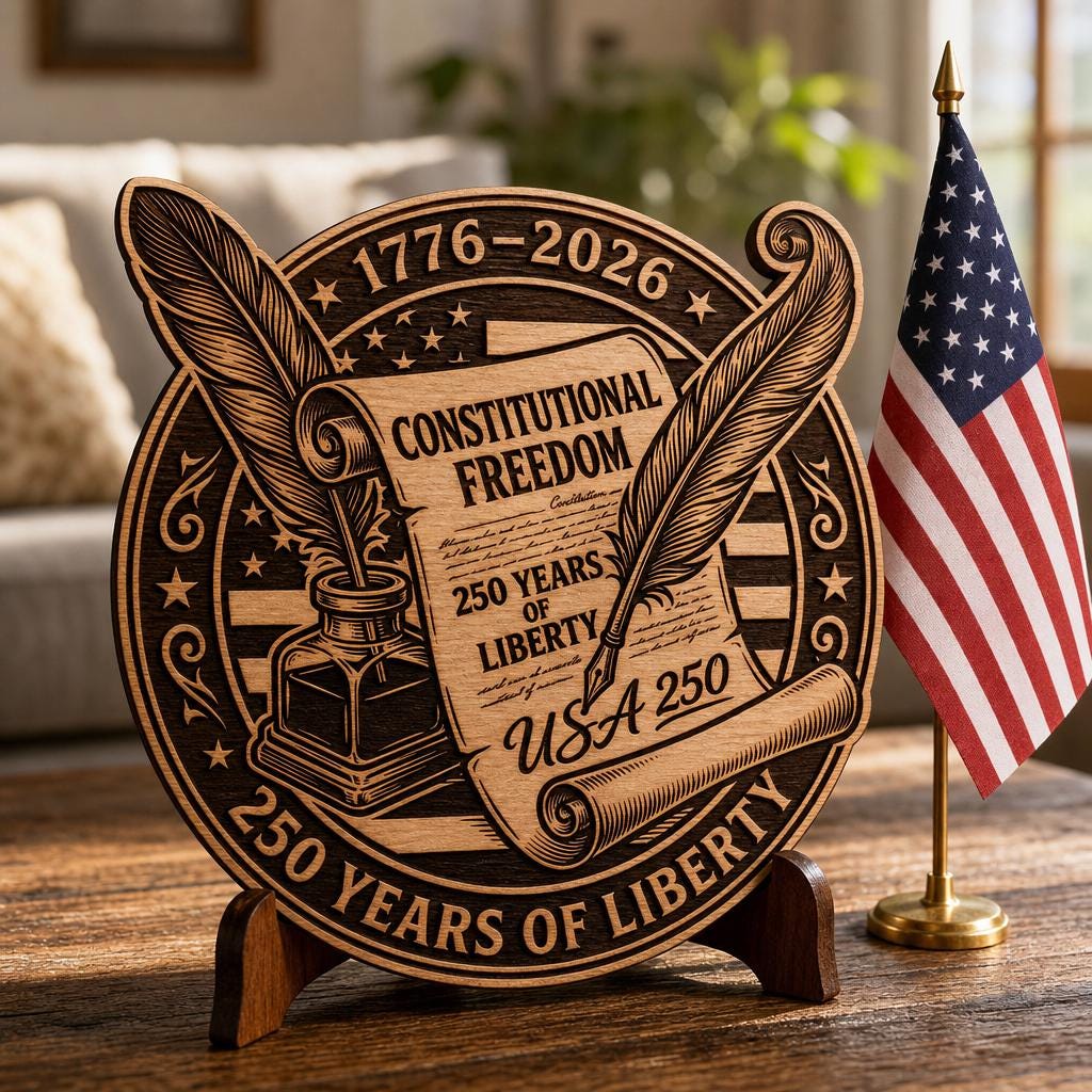 Diseños de grabado patrimonial del 250.º aniversario de EE. UU., CNC patriótico para placas - Imagen 7
