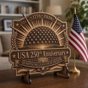 3D Illusion Laser Design Bundle, USA 250th Anniversary Patriotic Wood Sign