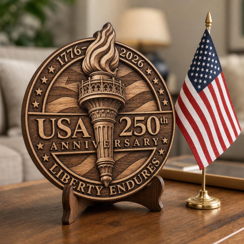 3D Illusion Laser Design Bundle, USA 250th Anniversary Patriotic Wood Sign