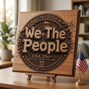 3D Illusion Laser Design Bundle, USA 250th Anniversary Patriotic Wood Sign