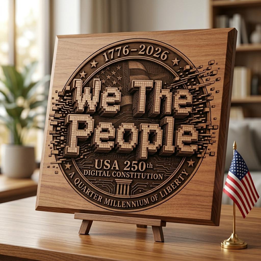 3D Illusion Laser Design Bundle, USA 250th Anniversary Patriotic Wood Sign