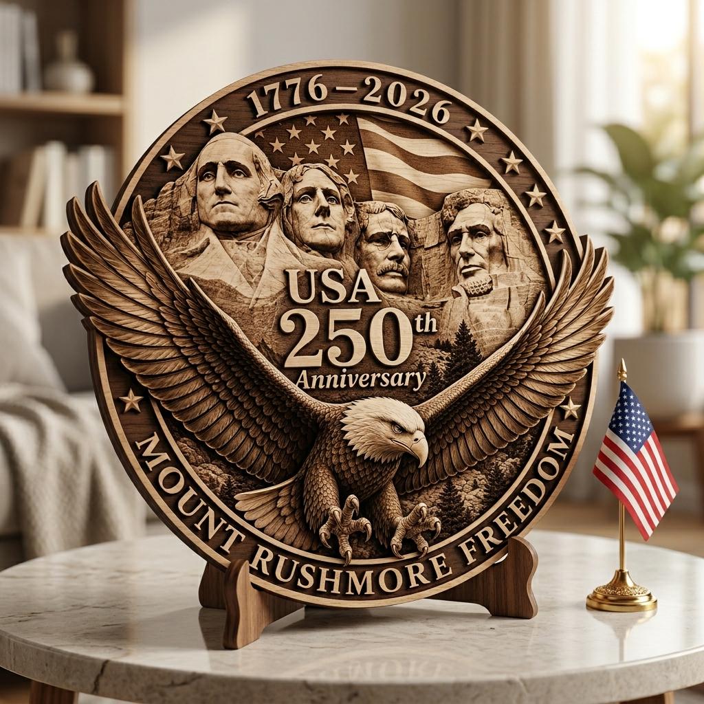 3D Illusion Laser Engraving File, American Landscape Bundle, USA PNG Wood Signs