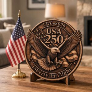 3D Illusion Laser Engraving File, Patriotic PNG for Wood, American Icons Bundle