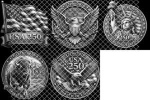 3D Illusion Laser Engraving File, Patriotic PNG for Wood, American Icons Bundle
