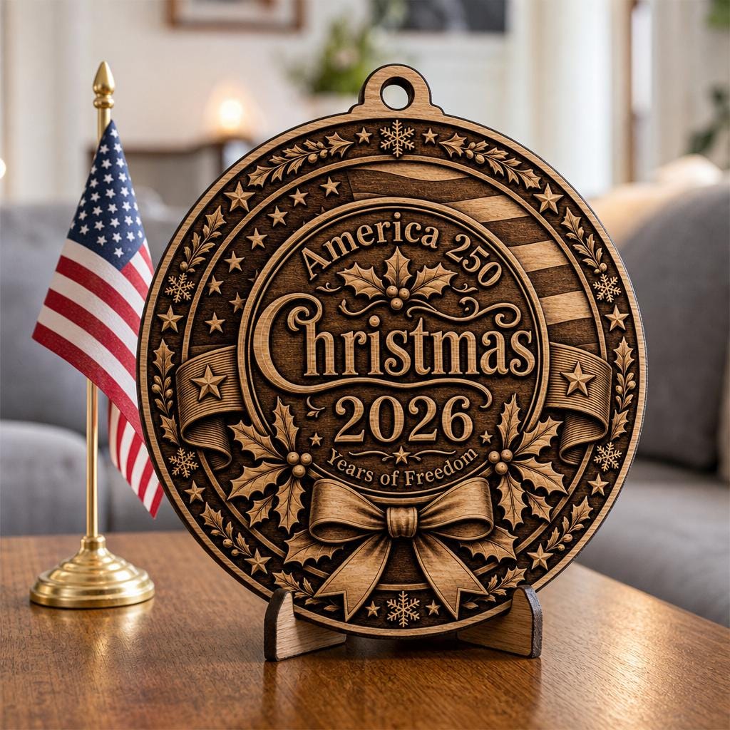 America 250 3D Illusion Laser Engraving File, Patriotic PNG Gift Keepsake