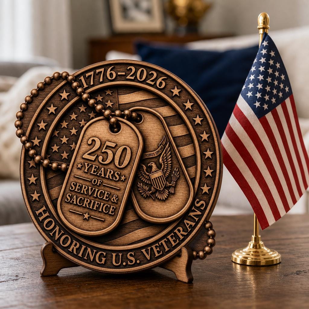 America 250 3D Illusion Laser Engraving File, Patriotic PNG Gift Keepsake