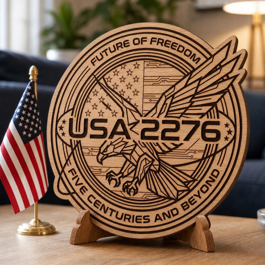 Paquete de grabado láser del 250.º aniversario de América, diseños futuristas de letreros de madera - Imagen 3