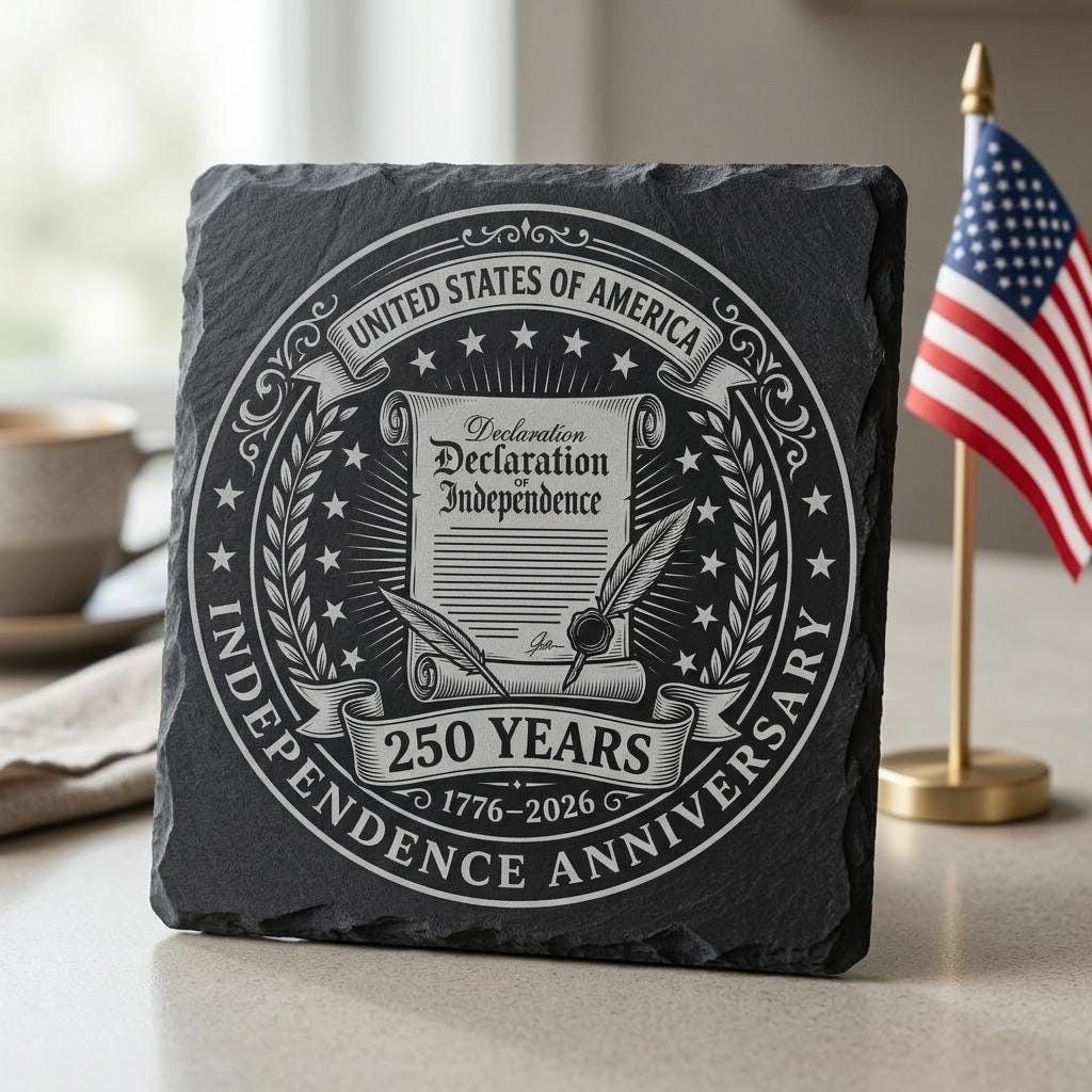 America 250 PNG Bundle, Patriotic Slate Coaster Designs for 4th of July Engraving – Bild 2