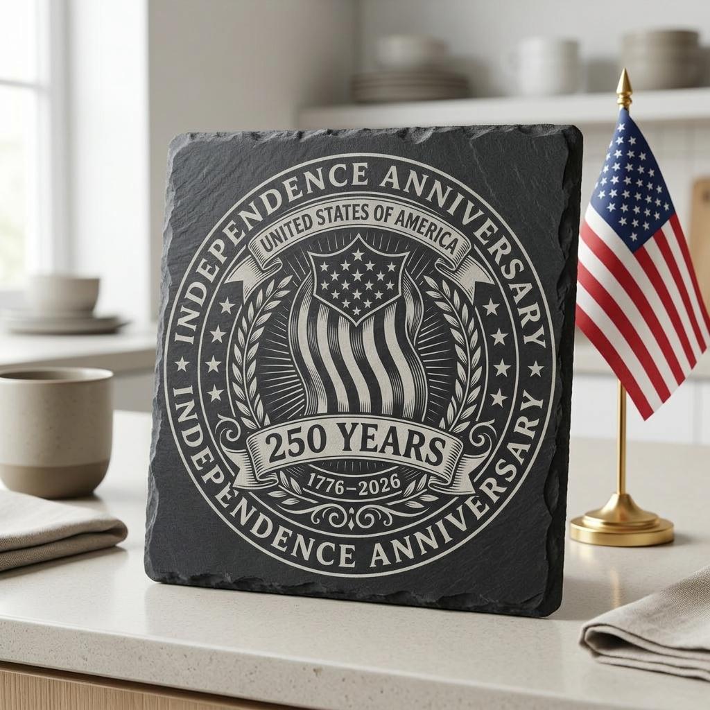 America 250 PNG Bundle, Patriotic Slate Coaster Designs for 4th of July Engraving – Bild 3
