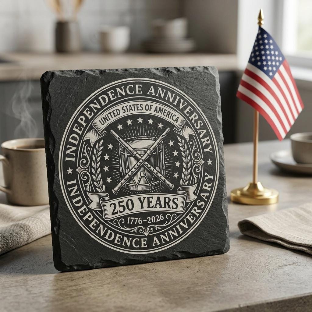 America 250 PNG Bundle, Patriotic Slate Coaster Designs for 4th of July Engraving – Bild 5