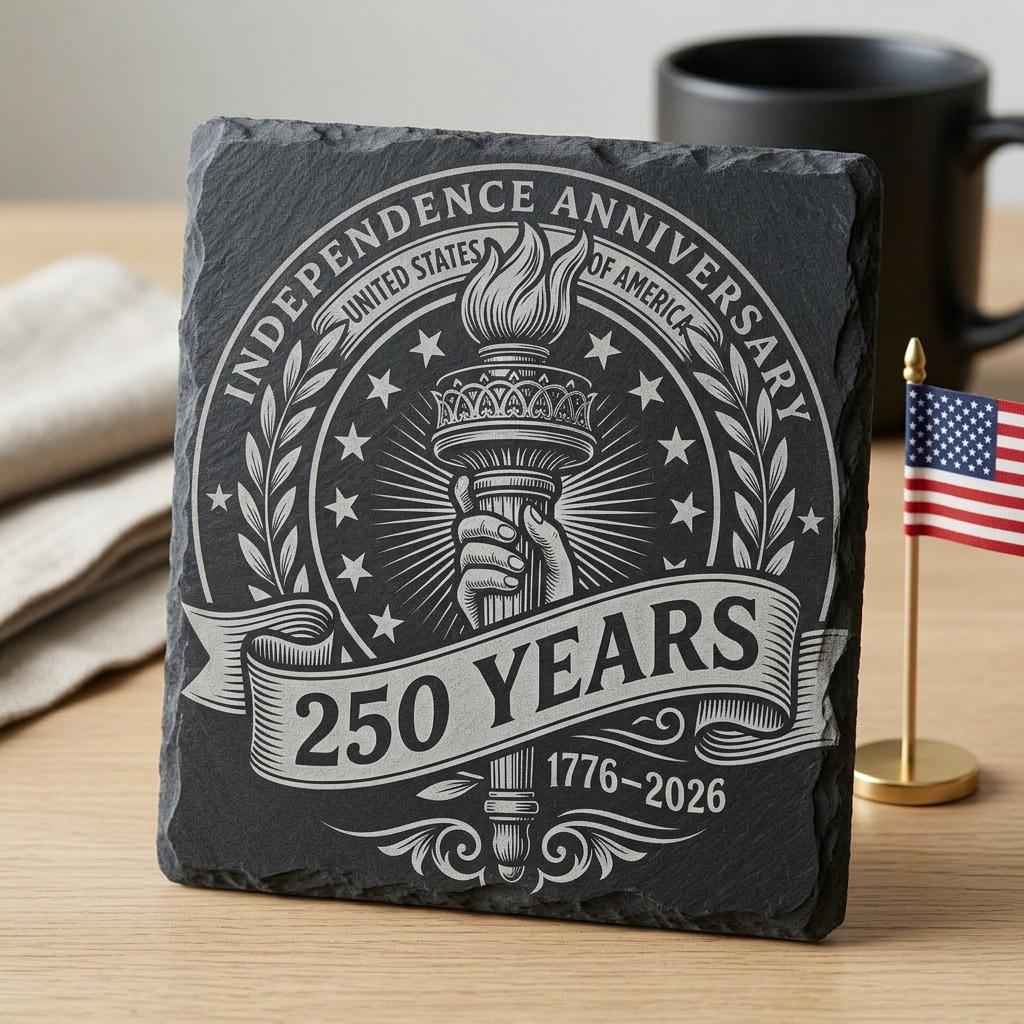 America 250 PNG Bundle, Patriotic Slate Coaster Designs for 4th of July Engraving – Bild 6