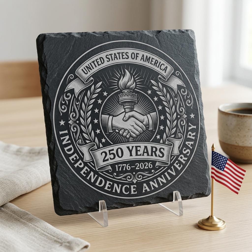 America 250 PNG Bundle, Patriotic Slate Coaster Designs for 4th of July Engraving – Bild 8