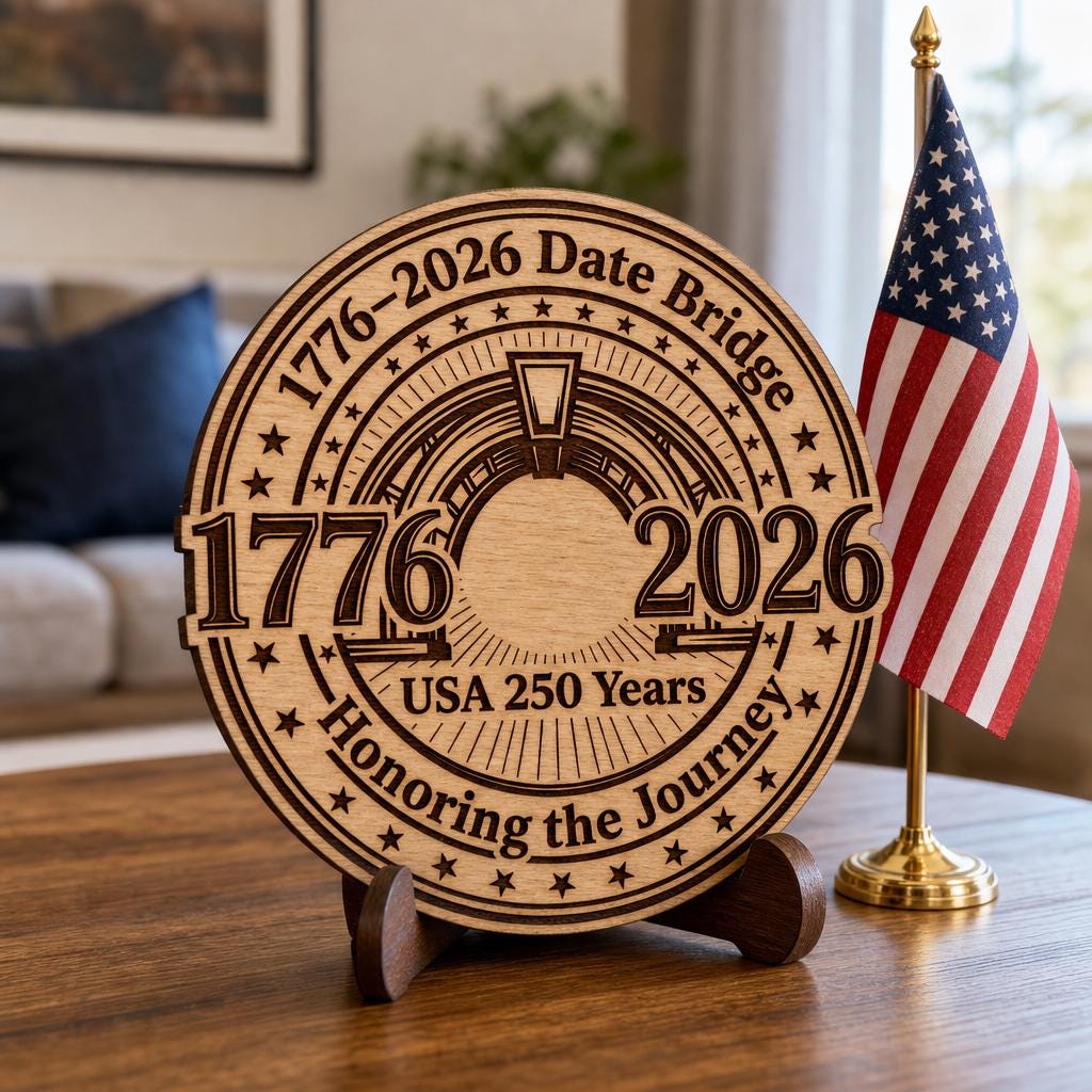 America 250 Semiquincentennial Engraving Bundle, 1776 2026 Patriotic Wood Sign Design