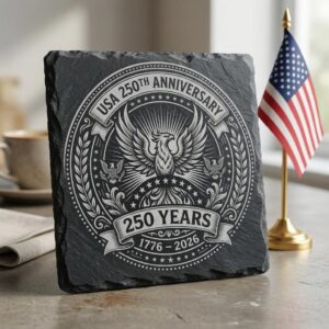America 250th Anniversary Engraving File, Patriotic USA Coaster Designs for Slate