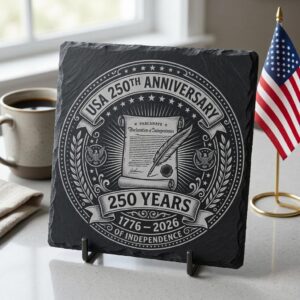 America 250th Anniversary Engraving File, Patriotic USA Coaster Designs for Slate