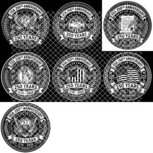 America 250th Anniversary Engraving File, Patriotic USA Coaster Designs for Slate