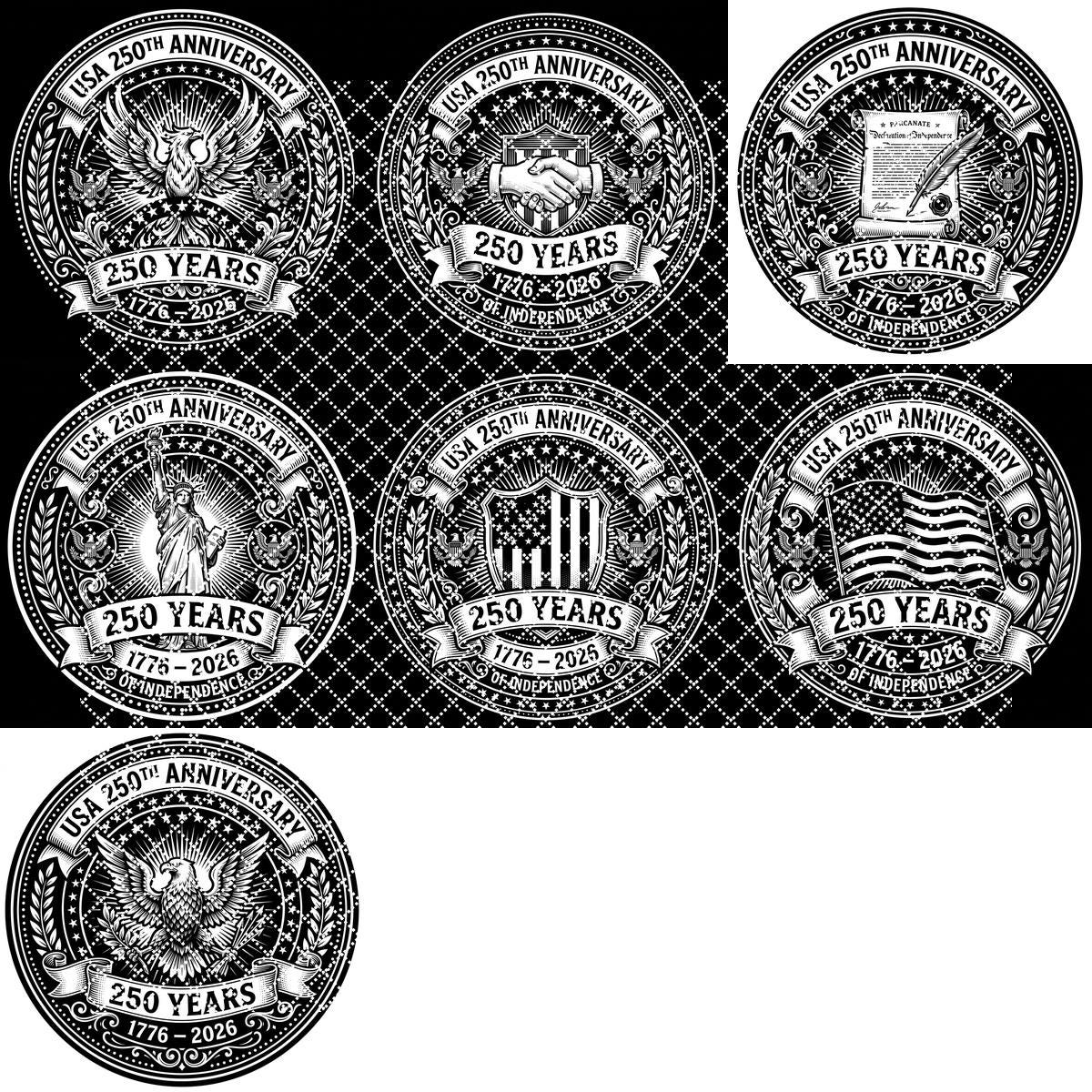 America 250th Anniversary Engraving File, Patriotic USA Coaster Designs for Slate