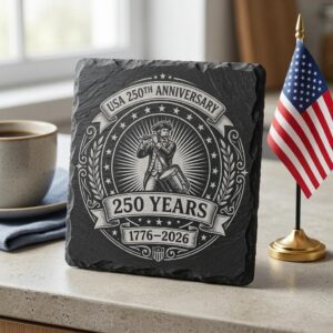America 250th Patriotic Engraving File, Slate Coaster Laser Designs, Colonial Emblems