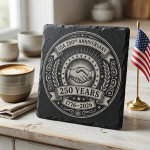 America 250th Patriotic Engraving File, Slate Coaster Laser Designs, Colonial Emblems