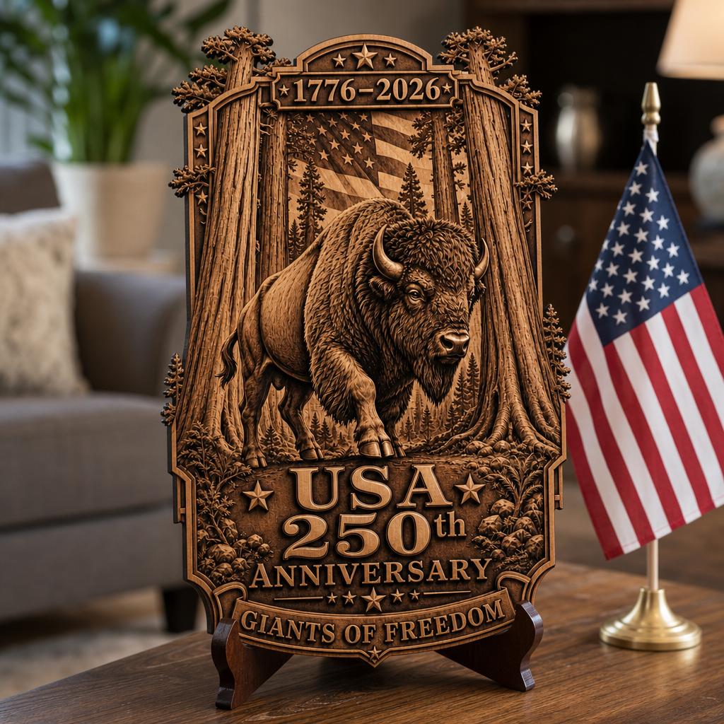 Gravure laser illusion 3D de bison, 250e anniversaire des États-Unis, ensemble PNG des parcs nationaux – Image 7