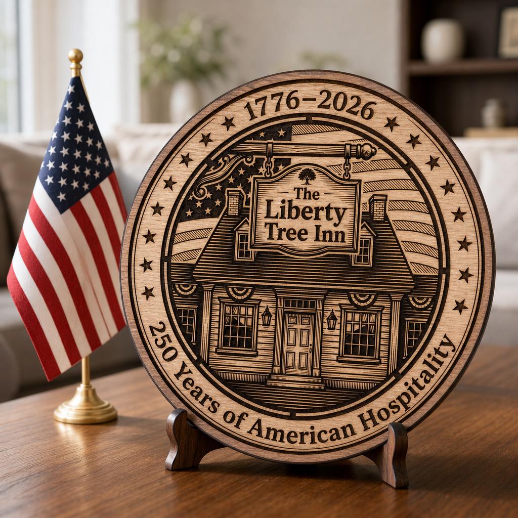 File di incisione dell'America coloniale, 250º anniversario degli Stati Uniti, design di targa in legno - immagine 10