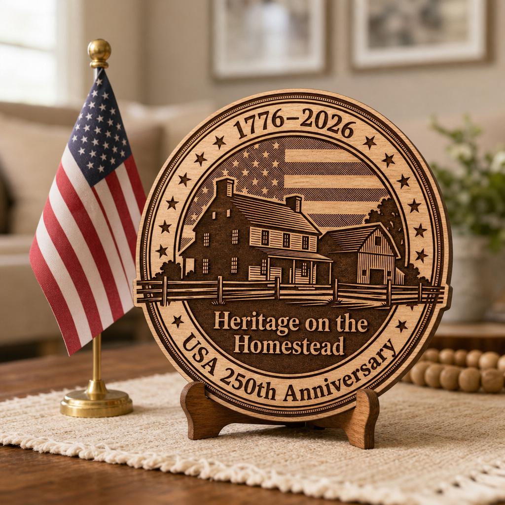 File di incisione dell'America coloniale, 250º anniversario degli Stati Uniti, design di targa in legno - immagine 9