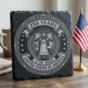 Laser Engraving File, Patriotic USA Anniversary Coaster, Vintage Emblem PNG