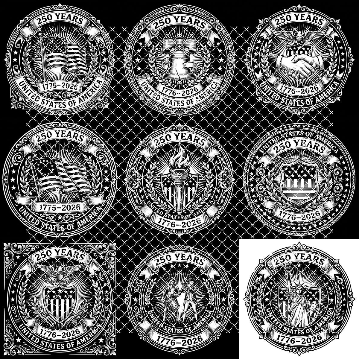Laser Engraving File, Patriotic USA Anniversary Coaster, Vintage Emblem PNG