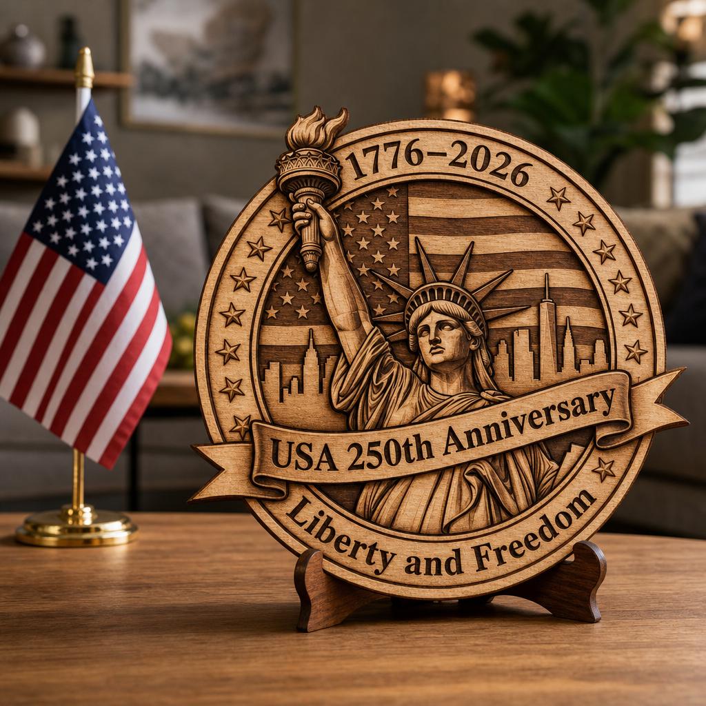 Laser Engraving File, USA Anniversary 3D Illusion, Patriotic Landmark PNG Bundle