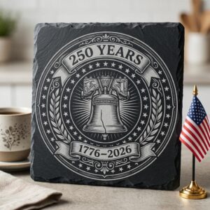 Patriotic Slate Coaster Designs, America 250th Anniversary Engraving File Bundle
