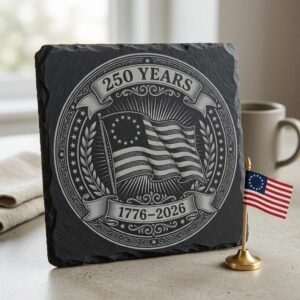 Patriotic Slate Coaster Designs, America 250th Anniversary Engraving File Bundle