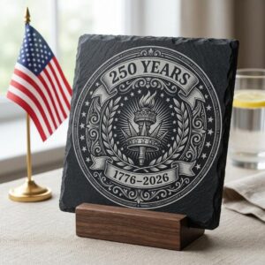 Patriotic Slate Coaster Designs, America 250th Anniversary Engraving File Bundle