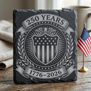 Patriotic Slate Coaster Designs, America 250th Anniversary Engraving File Bundle