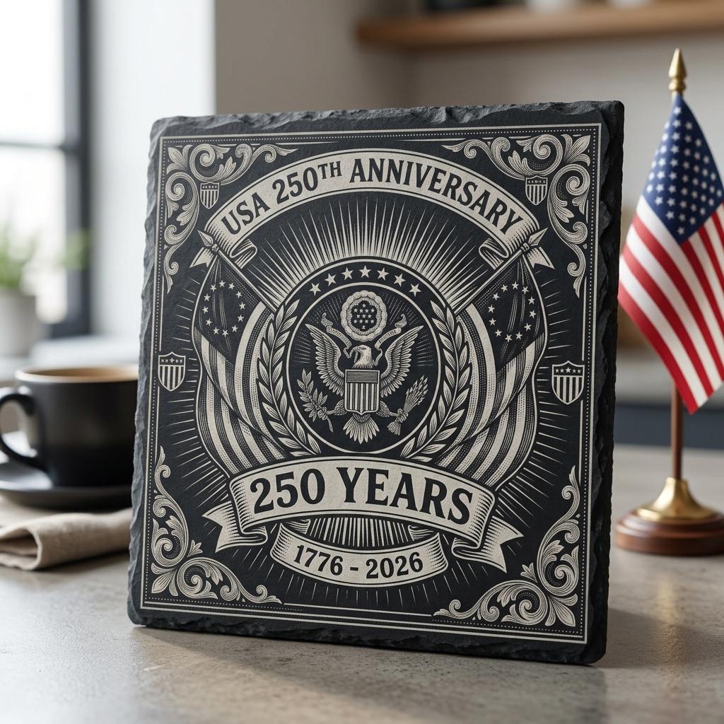 Patriotische USA-Gravur-Laserdatei, 9 Schieferuntersetzer-Emblem-Designs zum Download – Bild 6