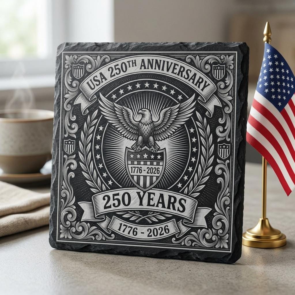 Patriotische USA-Gravur-Laserdatei, 9 Schieferuntersetzer-Emblem-Designs zum Download – Bild 7