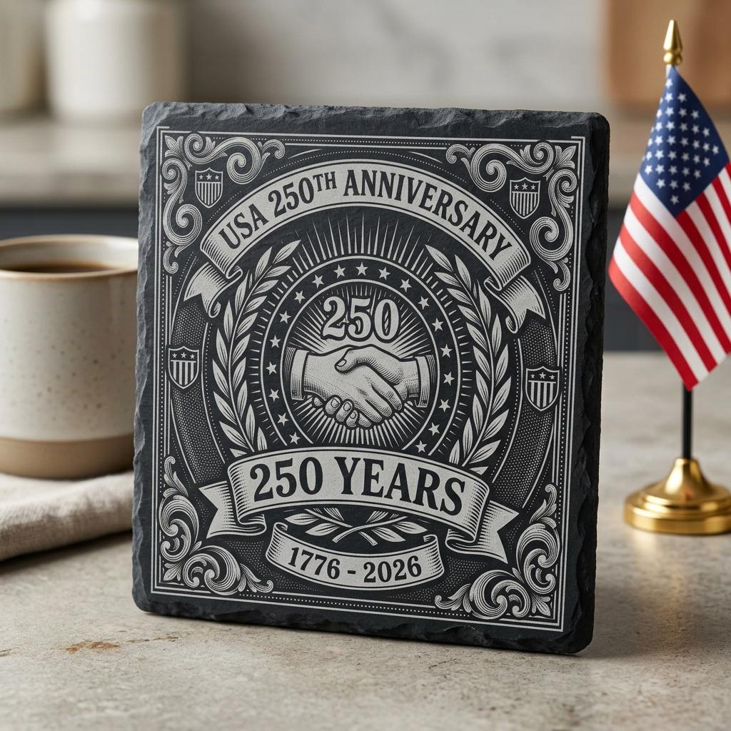 Patriotische USA-Gravur-Laserdatei, 9 Schieferuntersetzer-Emblem-Designs zum Download – Bild 8