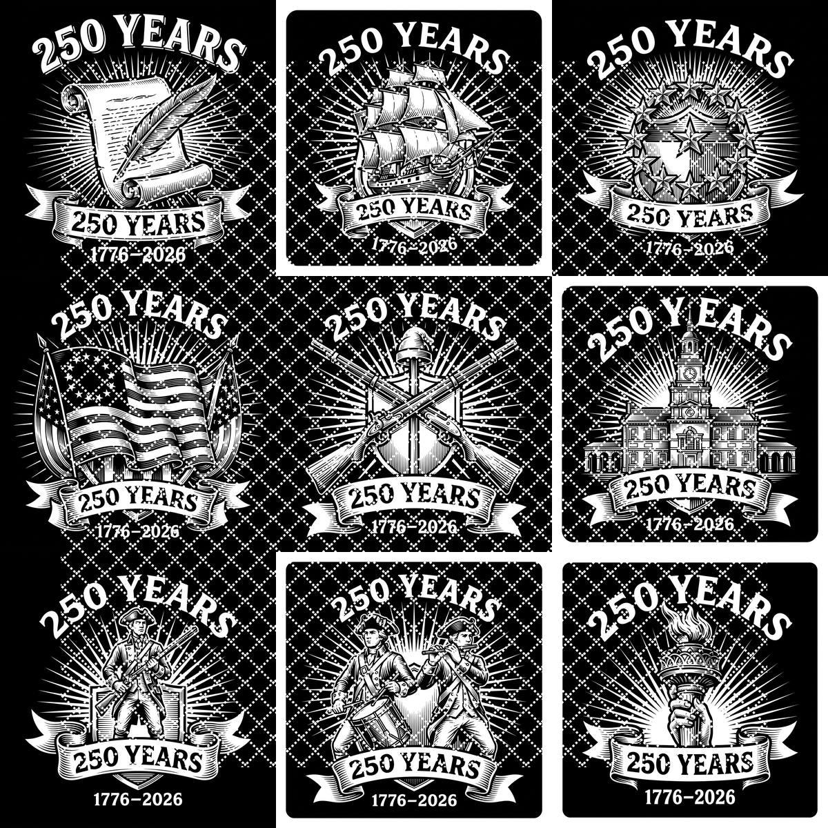USA 250-Jahr-Jubiläums-Untersetzer PNG, patriotische Lasergravur, Geschenk 1776 2026 – Bild 10