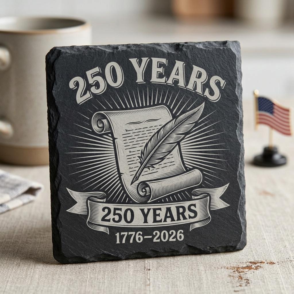 USA 250-Jahr-Jubiläums-Untersetzer PNG, patriotische Lasergravur, Geschenk 1776 2026 – Bild 2
