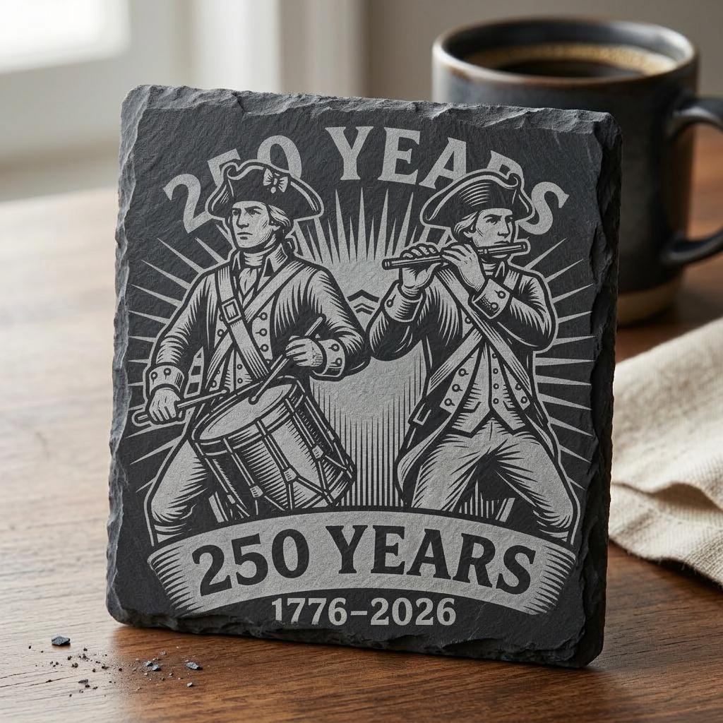 USA 250-Jahr-Jubiläums-Untersetzer PNG, patriotische Lasergravur, Geschenk 1776 2026 – Bild 4