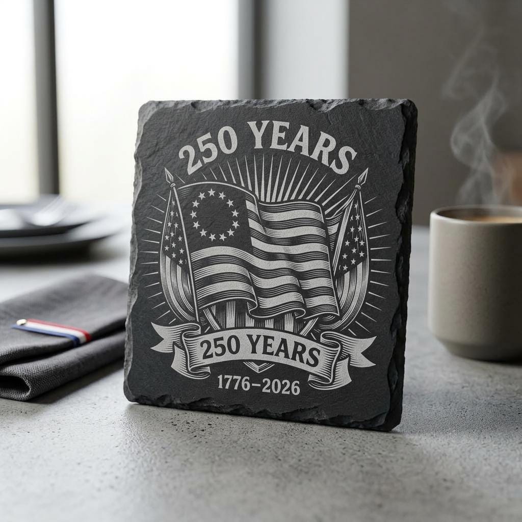 USA 250-Jahr-Jubiläums-Untersetzer PNG, patriotische Lasergravur, Geschenk 1776 2026 – Bild 5