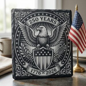 USA 250th Anniversary Engraving Files, Patriotic Slate Coaster Emblem Bundle